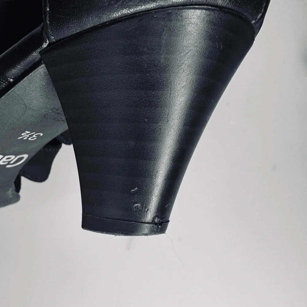 Gabor Black Sandals 2” Heel Open Tow Strappy